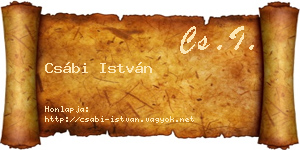 Csábi István névjegykártya